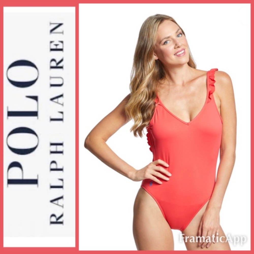 🔥🔥🆕POLO RALPH LAUREN Modern Ruffled Swimsuit